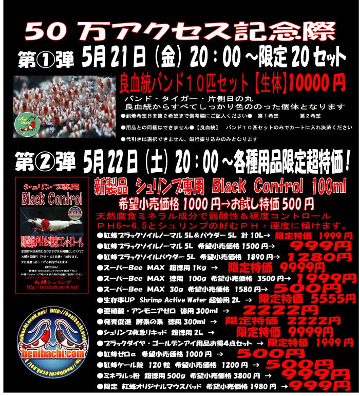 画像: 50万アクセス記念祭　5/21・22日